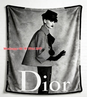 Vintage Dior Houndstooth Flannel Sofa Throw D069